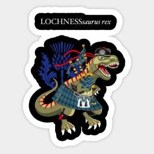 Clanosaurus Rex LOCHNESSsaurus rex Plaid Lochness Loch Ness Monster Scotland Ireland Family Tartan Sticker